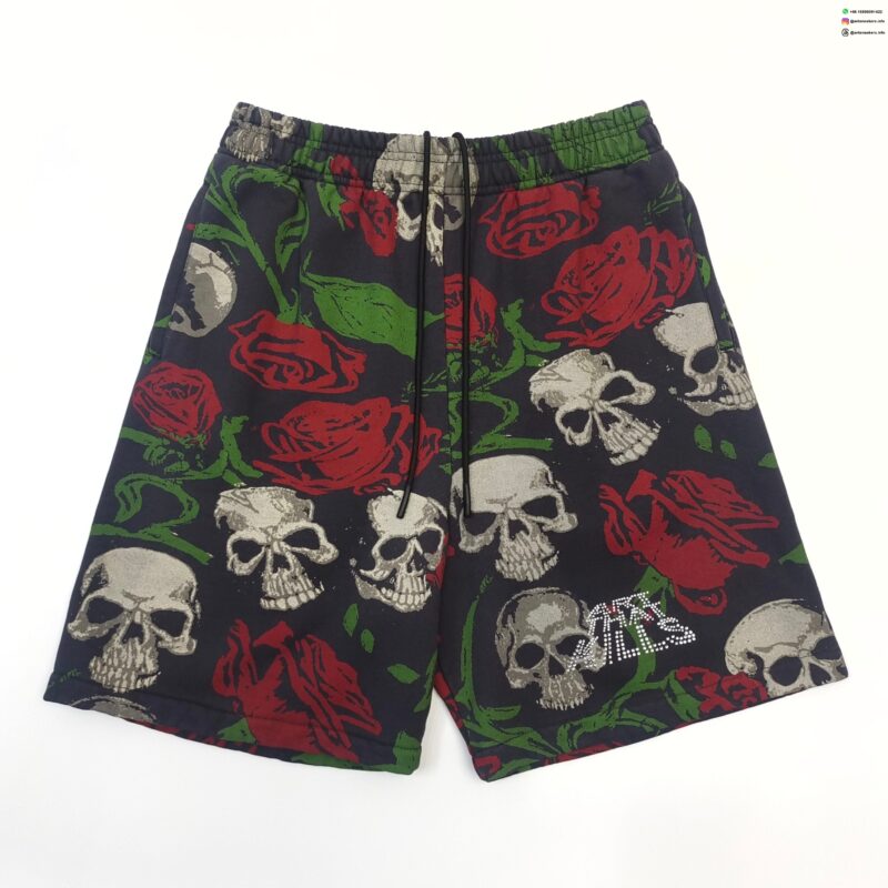 GALLERY DEPT Rose Skull Black Shorts