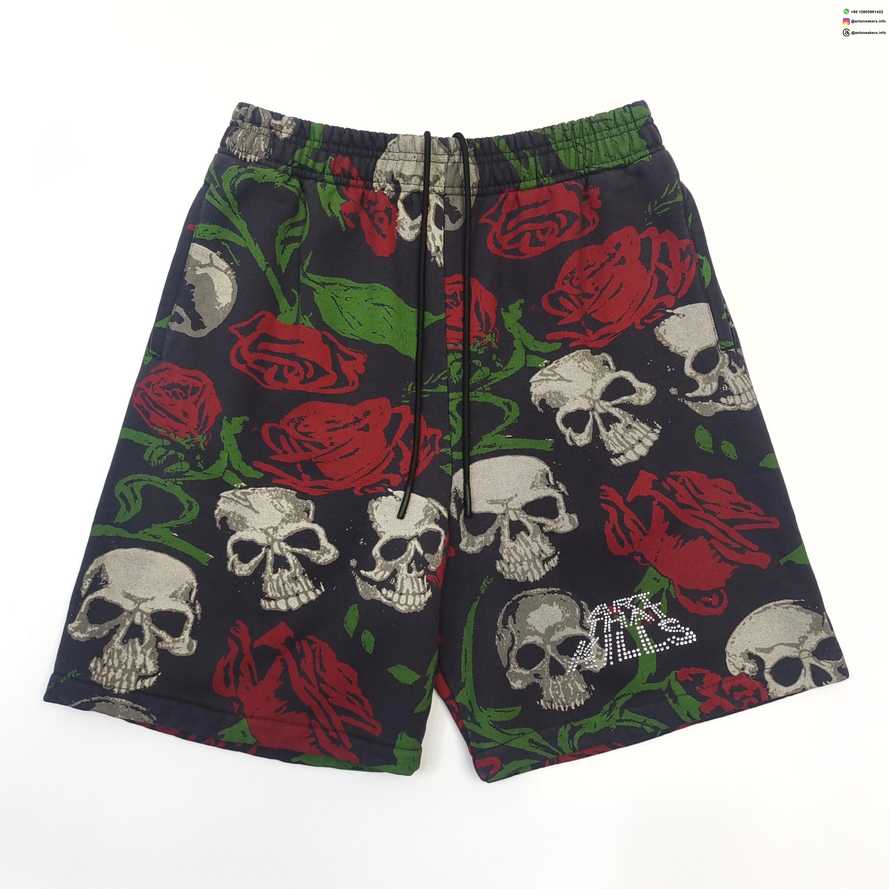 GALLERY DEPT Rose Skull Black Shorts
