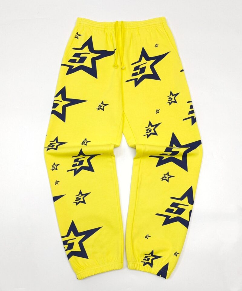 Sp5der Full Print 5-Star Yellow Sweatpants