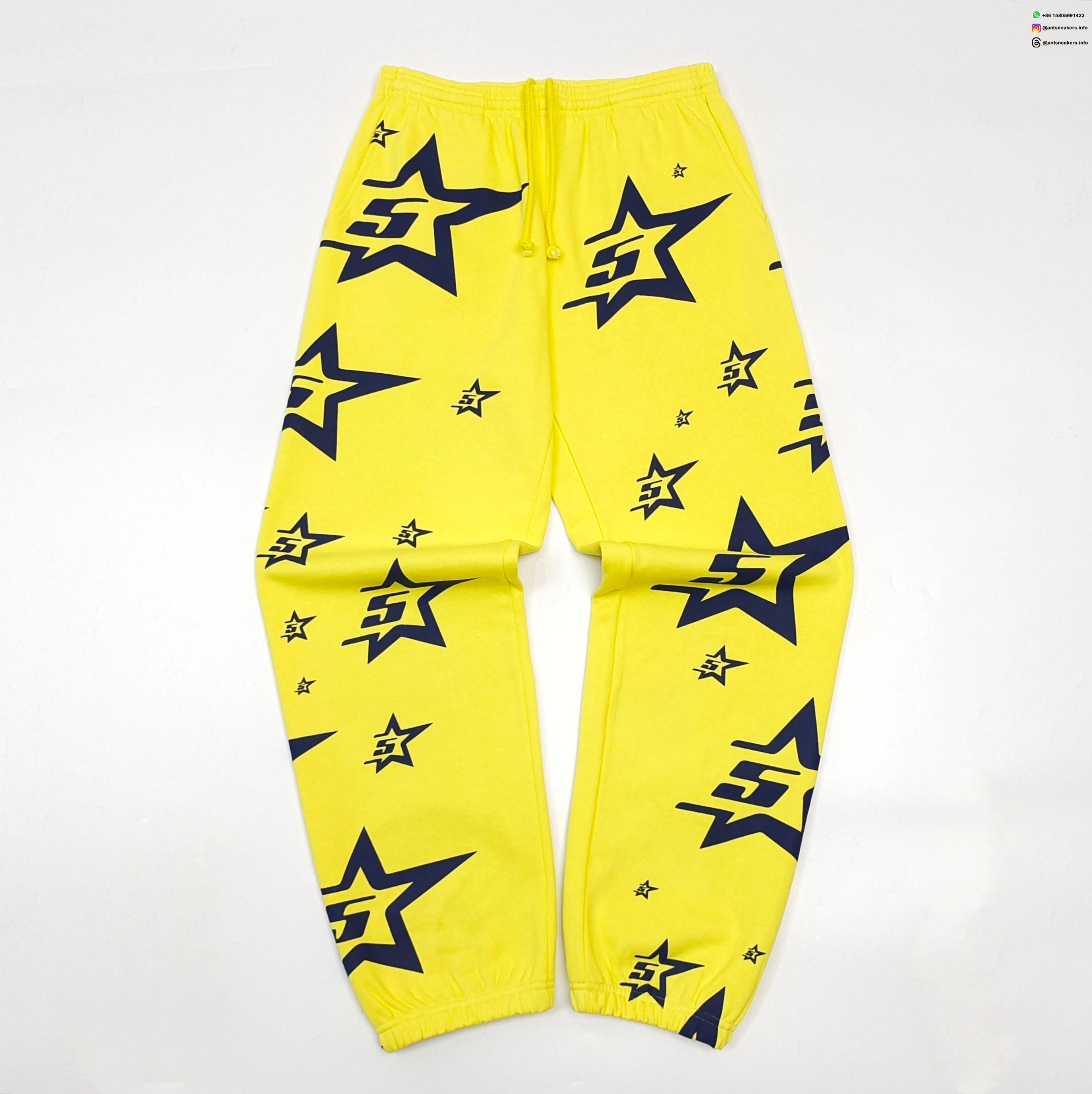 Sp5der Full Print 5-Star Yellow Sweatpants