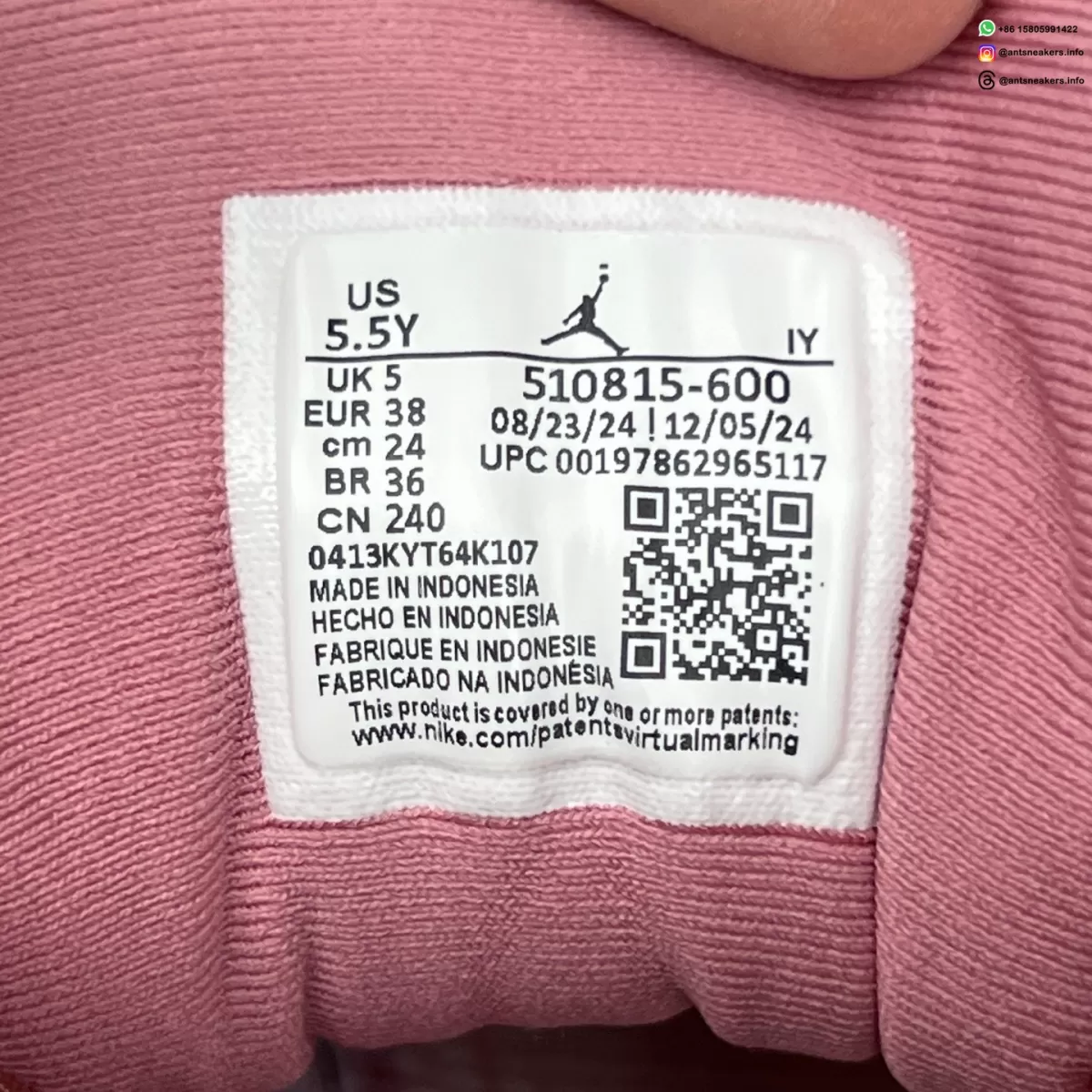 Air Jordan 12 Retro GS 'Pearl Pink' 510815-600