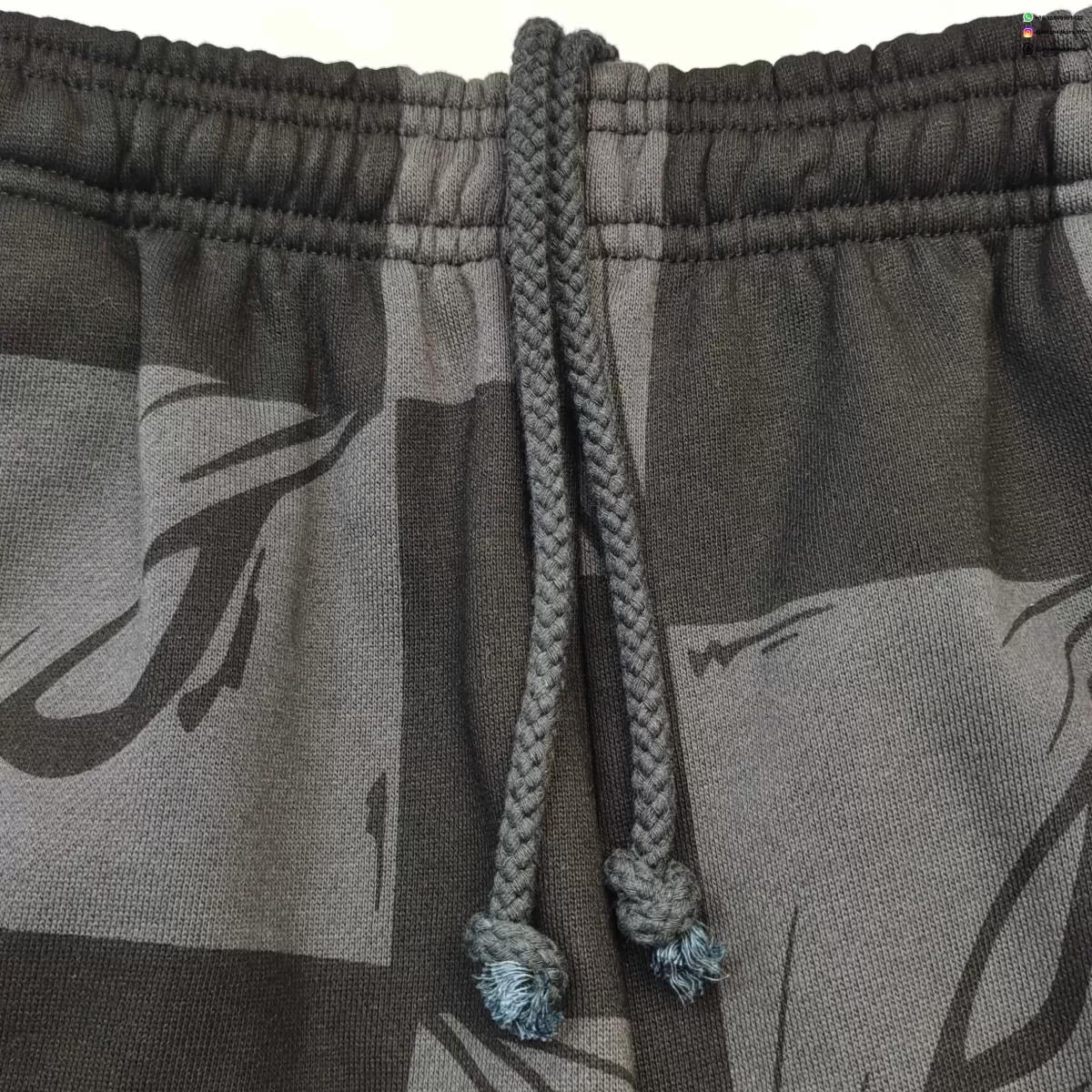 Anti Promo Black & Gray Checkered Sweatpants - Flame Print Streetwear Pants