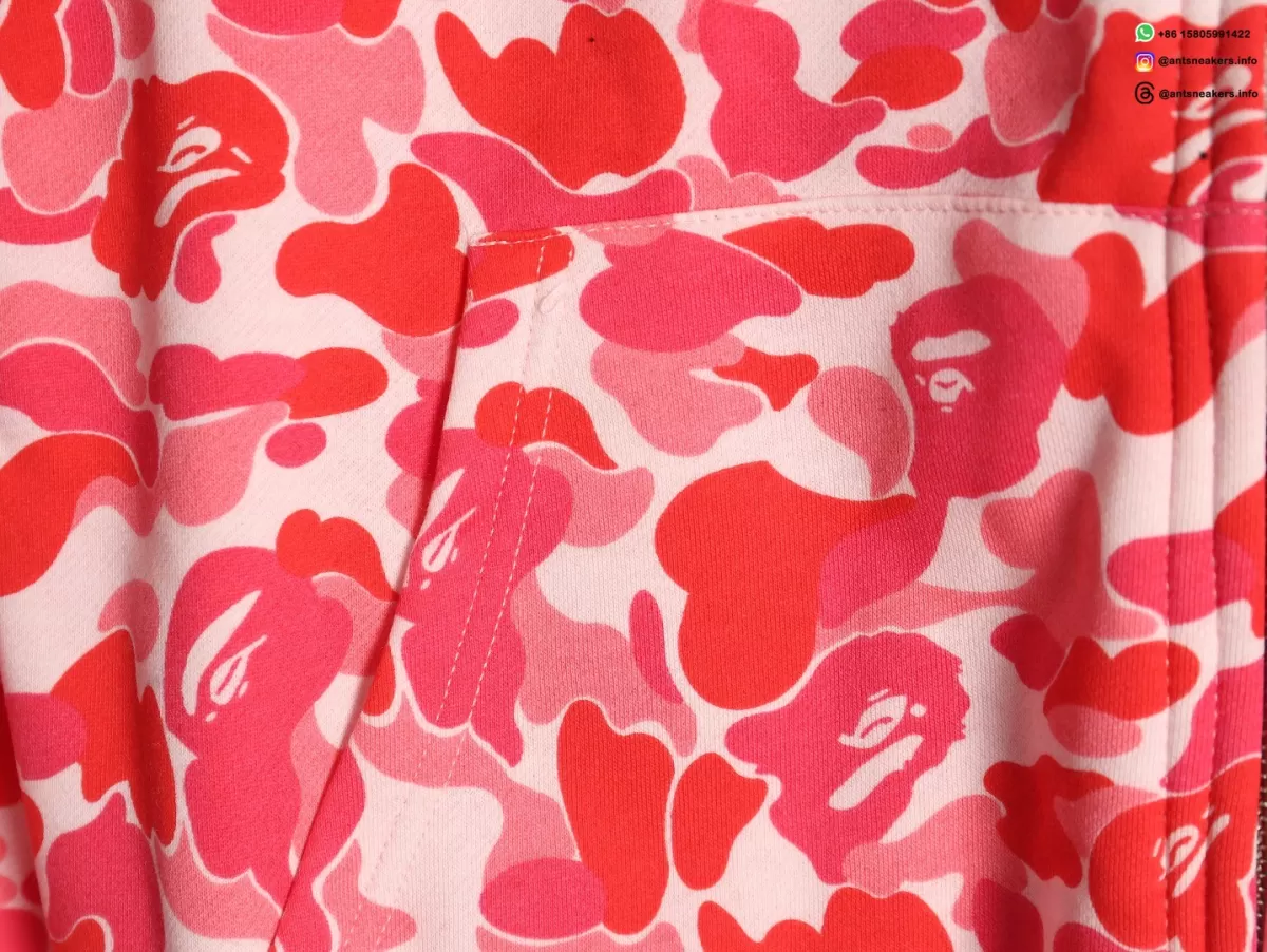 BAPE Red Camo Shark Tiger Multi-Logo Full Zip Hoodie