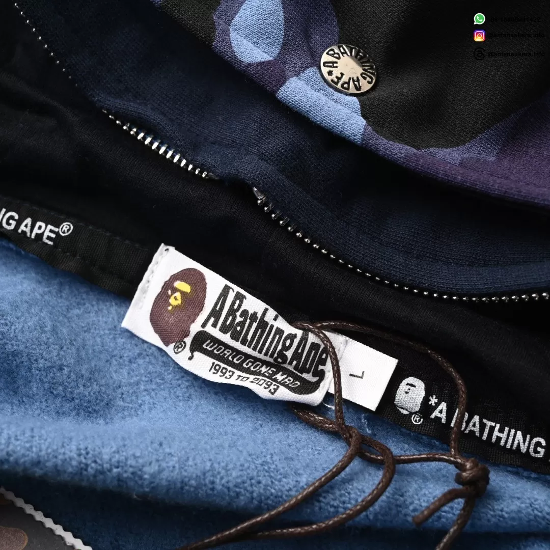 BAPE Shark Head Tiger Head Camo Full-Zip Hoodie (Blue Camo)