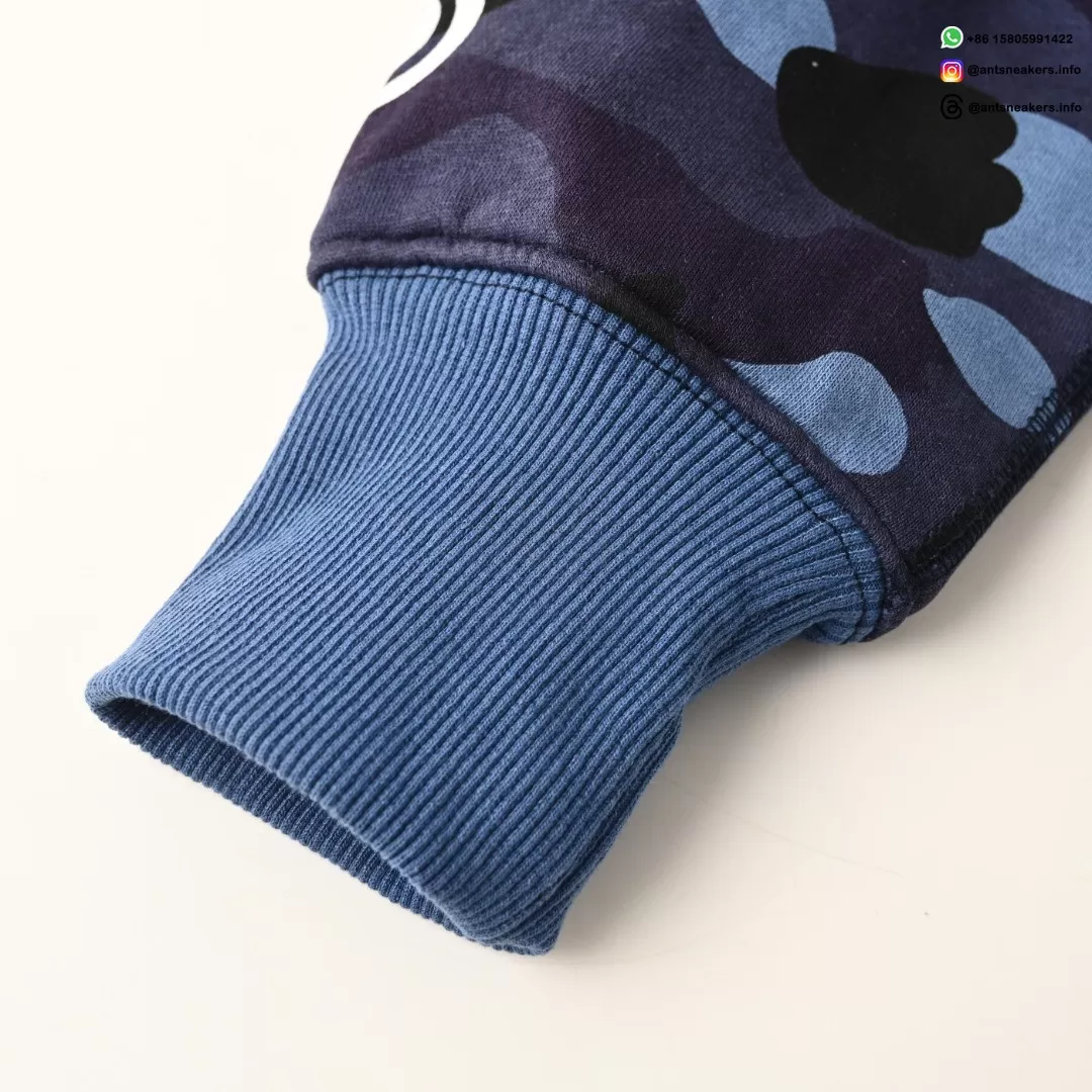 BAPE Shark Head Tiger Head Camo Full-Zip Hoodie (Blue Camo)