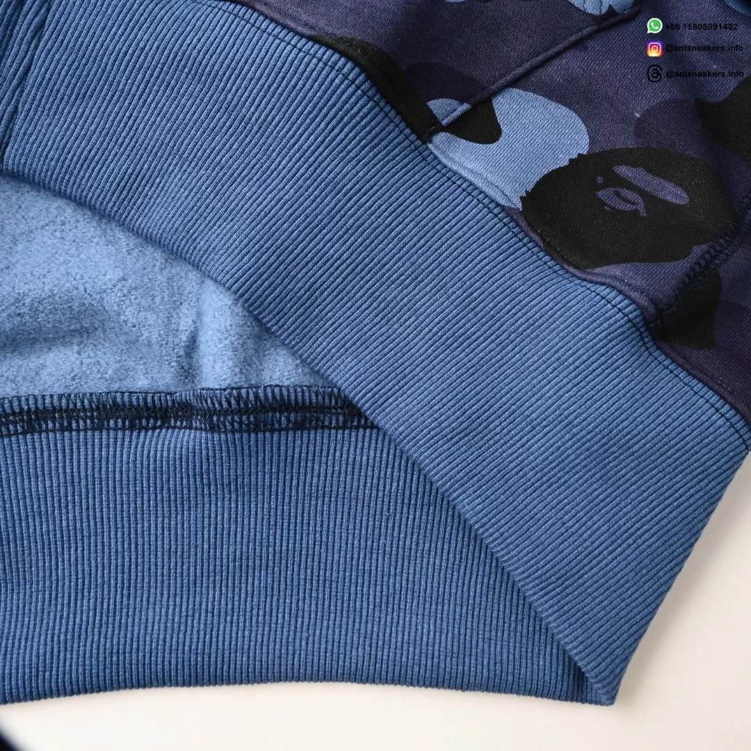 BAPE Shark Head Tiger Head Camo Full-Zip Hoodie (Blue Camo)