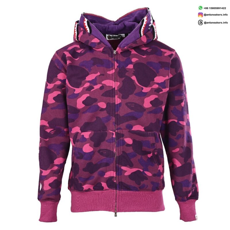 BAPE Shark Head & Tiger Head Full-Zip Camo Hoodie