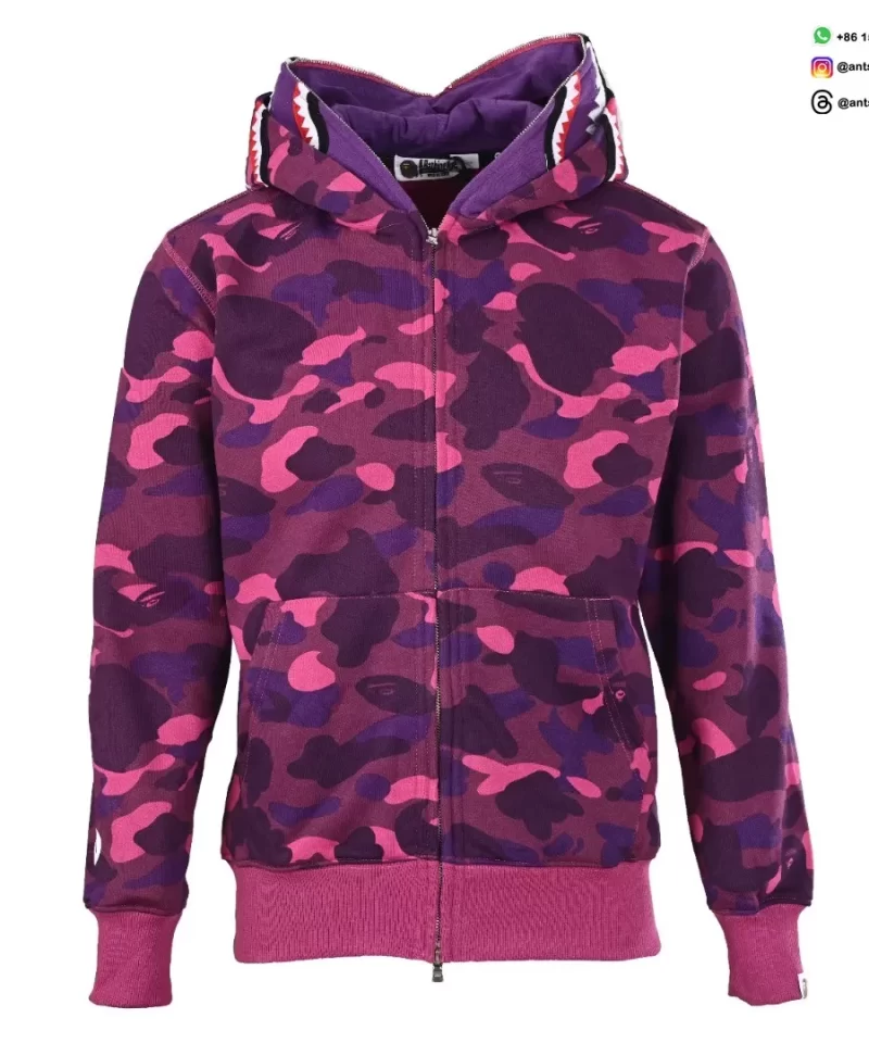 BAPE Shark Head & Tiger Head Full-Zip Camo Hoodie