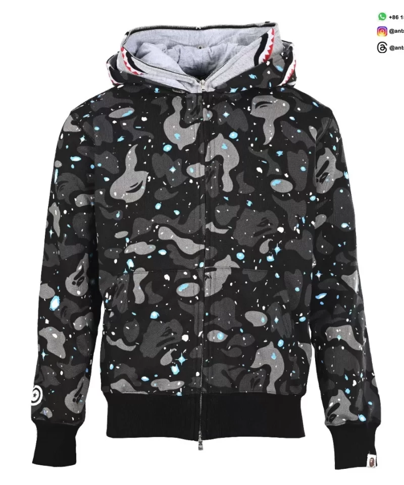 BAPE Shark Head Tiger Head Full-Zip Camo Hoodie