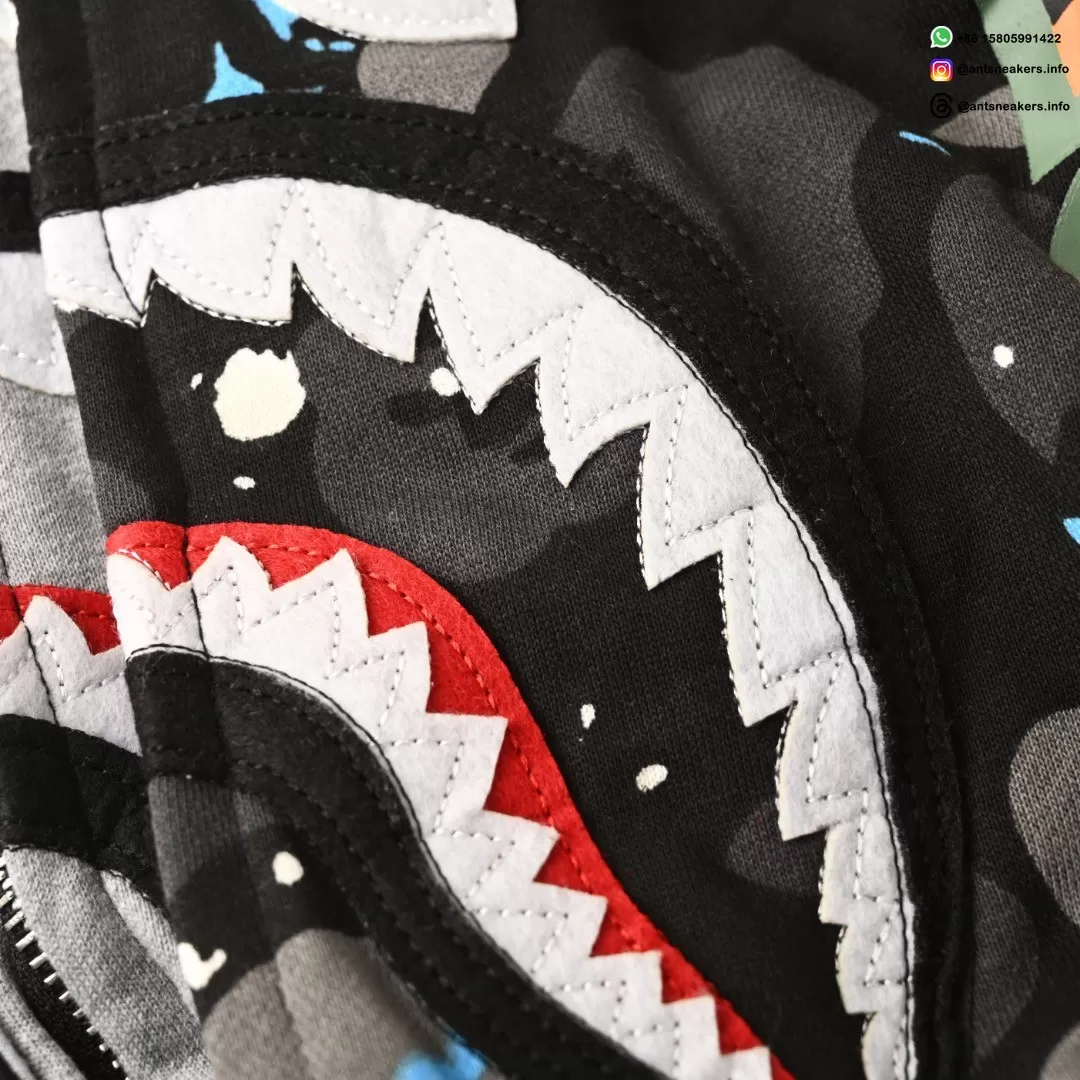 BAPE Shark Head Tiger Head Full-Zip Camo Hoodie