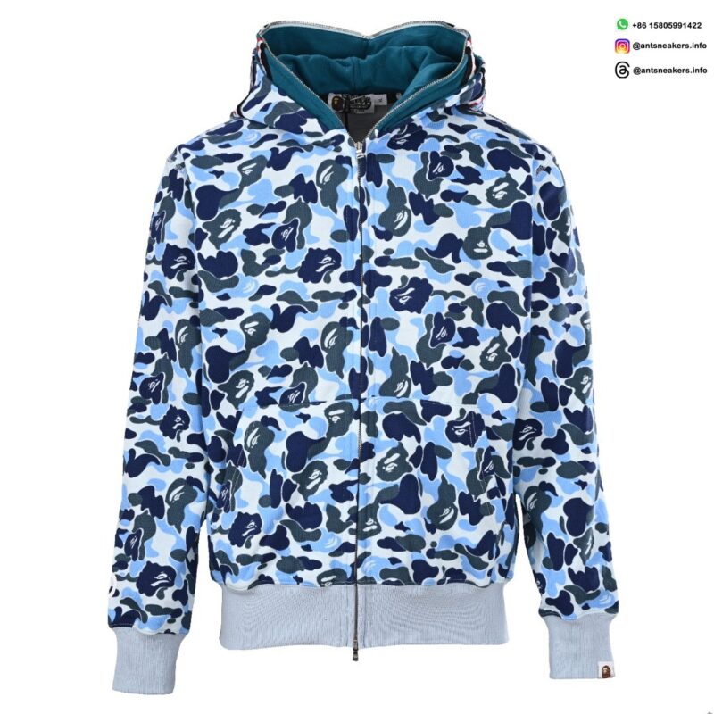 BAPE Shark Head Tiger Head Full Zip Camouflage Hoodie