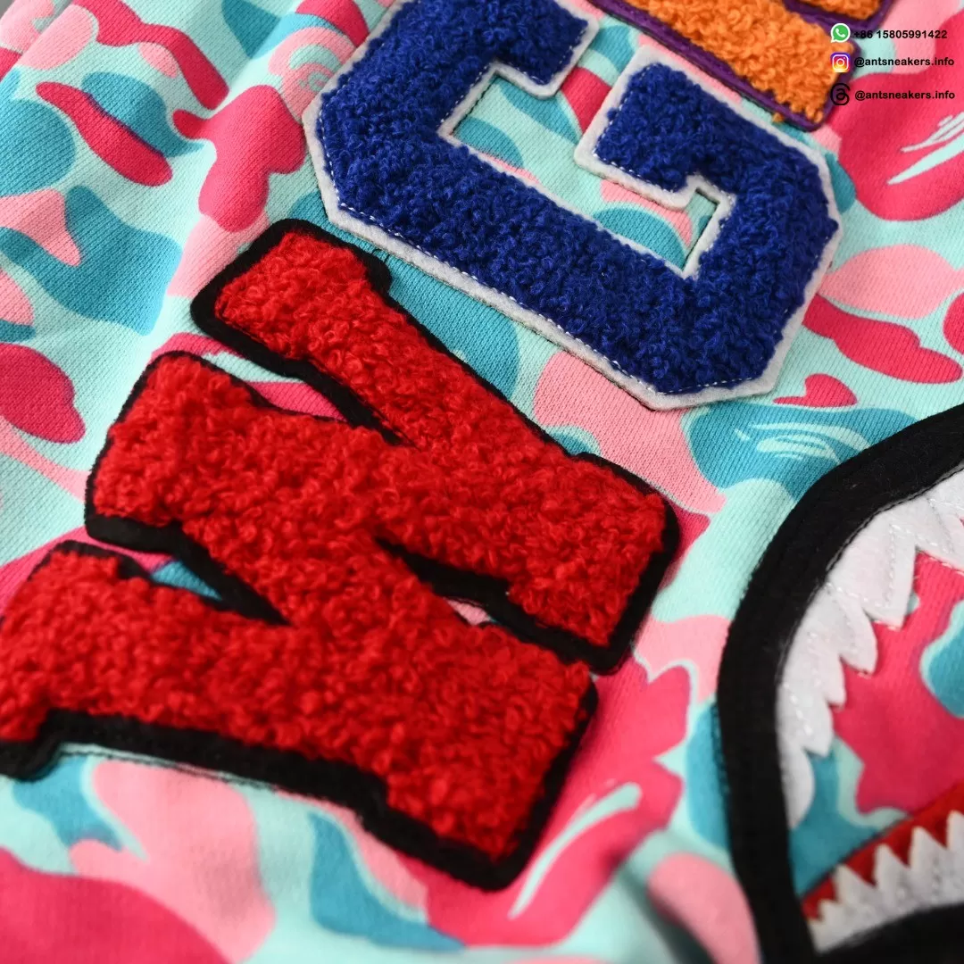 BAPE Shark Head Tiger Head Zip-Up Multicolor Camouflage Hoodie