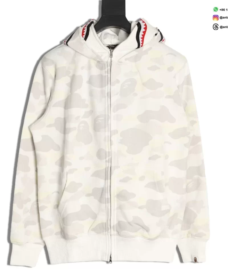 BAPE Shark Tiger Full Zip Glow-in-the-Dark Camo Hoodies