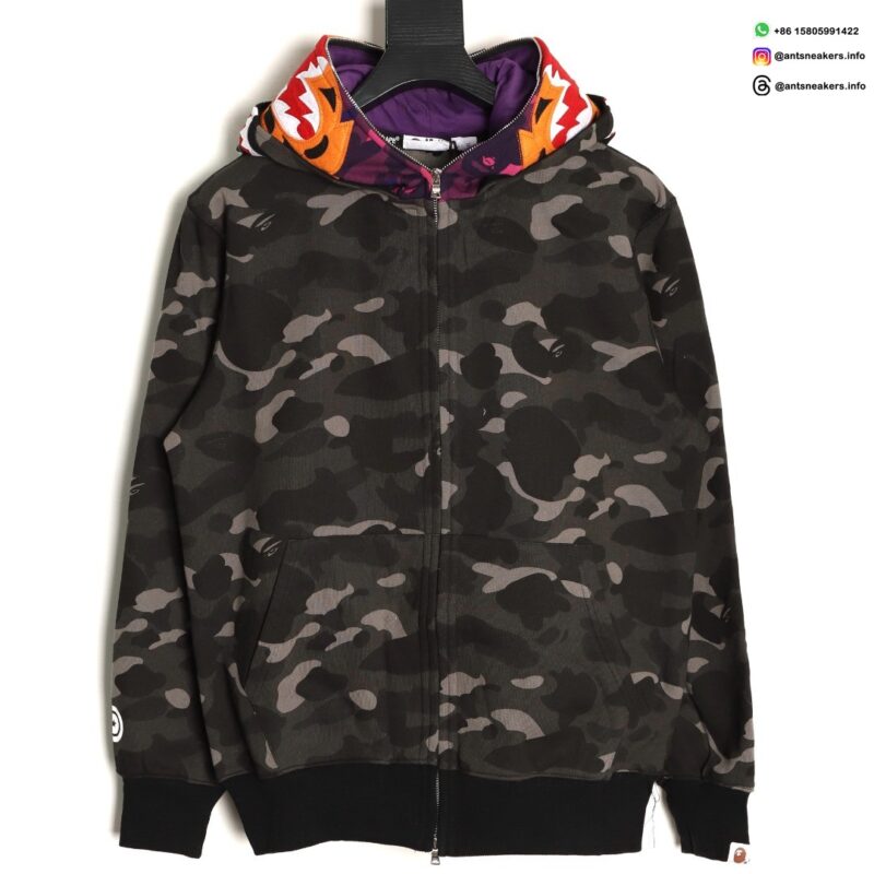 BAPE Shark Tiger Head Camo Glow-in-the-Dark Full-Zip Hoodie