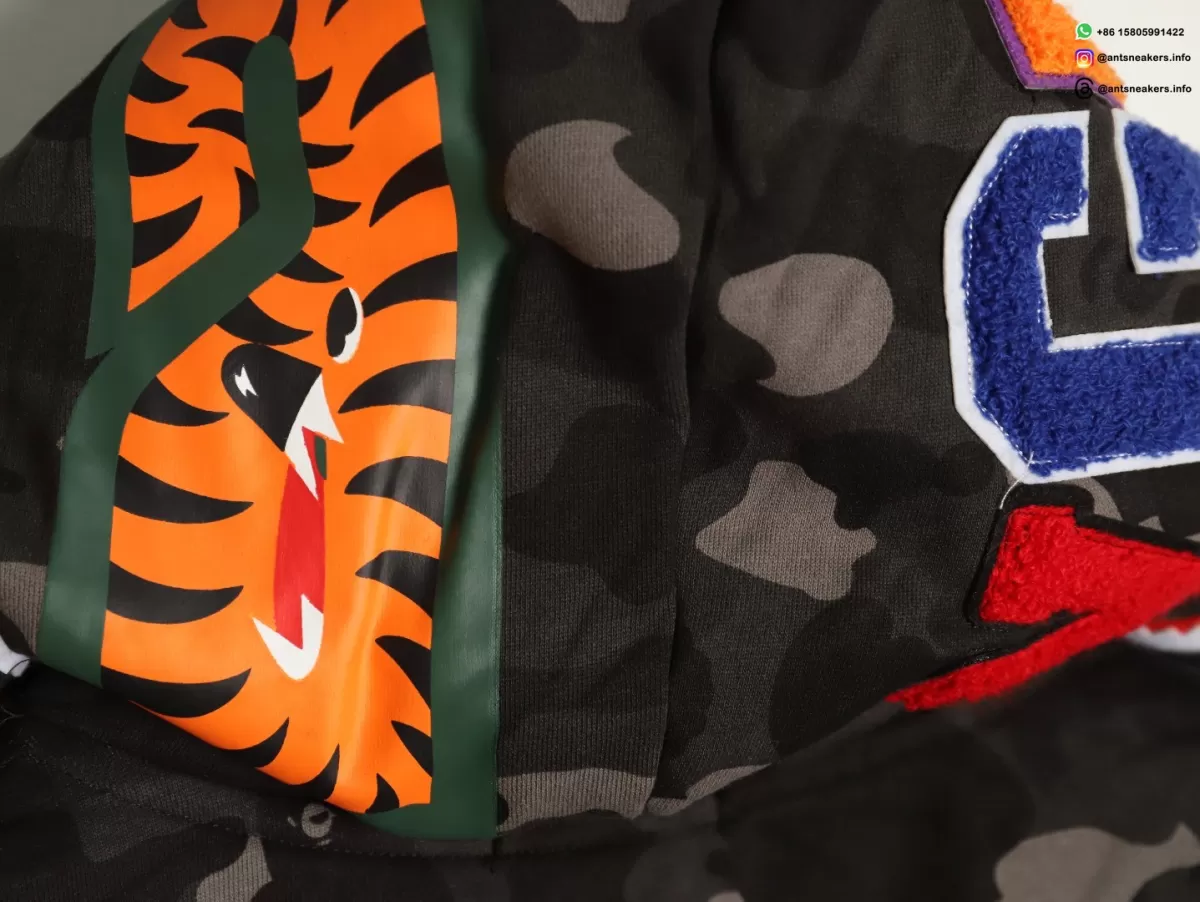 BAPE Shark Tiger Head Camo Glow-in-the-Dark Full-Zip Hoodie