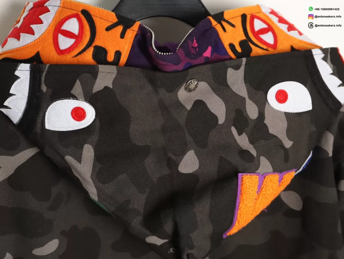BAPE Shark Tiger Head Camo Glow-in-the-Dark Full-Zip Hoodie