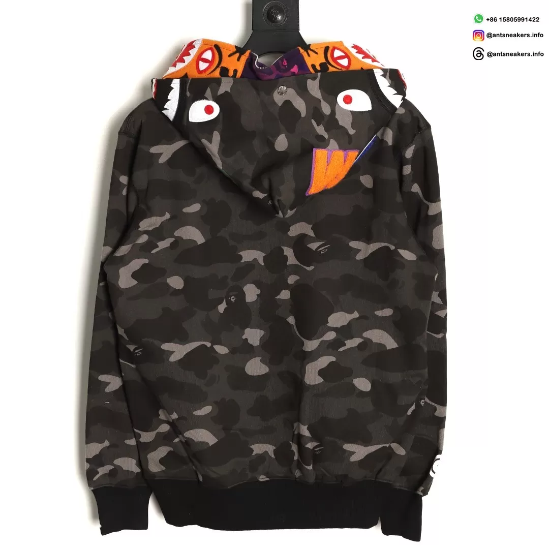 BAPE Shark Tiger Head Camo Glow-in-the-Dark Full-Zip Hoodie