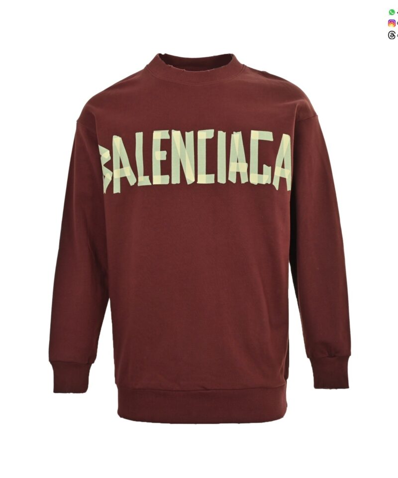 Balenciaga 25FW Logo Print Crewneck Sweatshirt – Unisex Streetwear Pullover