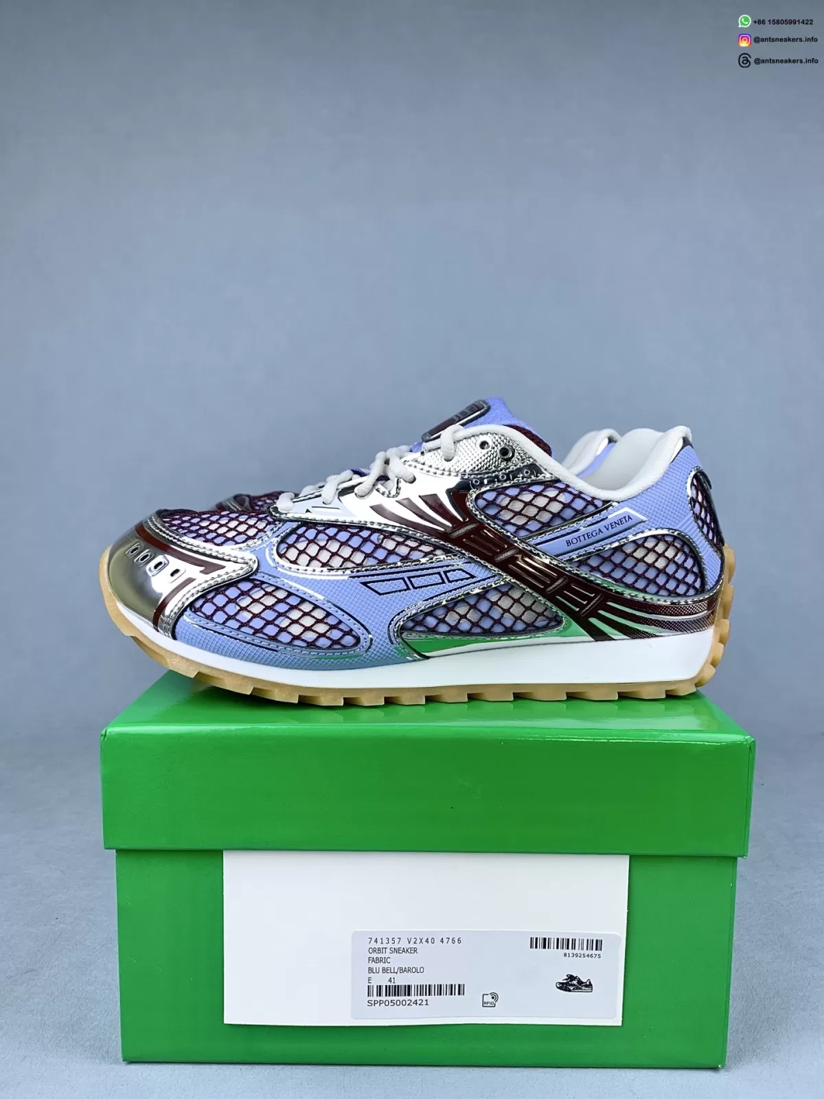 Bottega Veneta Orbit Sneaker 'Azure Silver' 741357-V2X40-4766
