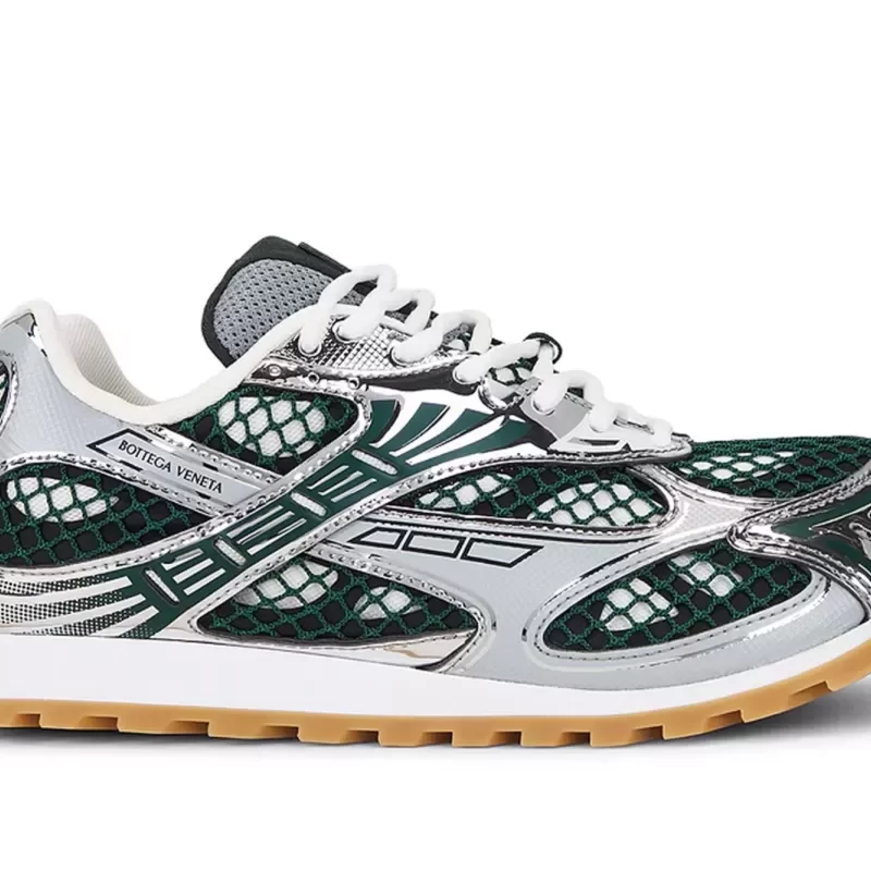 Bottega Veneta Silver Dark Green Orbit Sneakers 741357-V2X40-3031