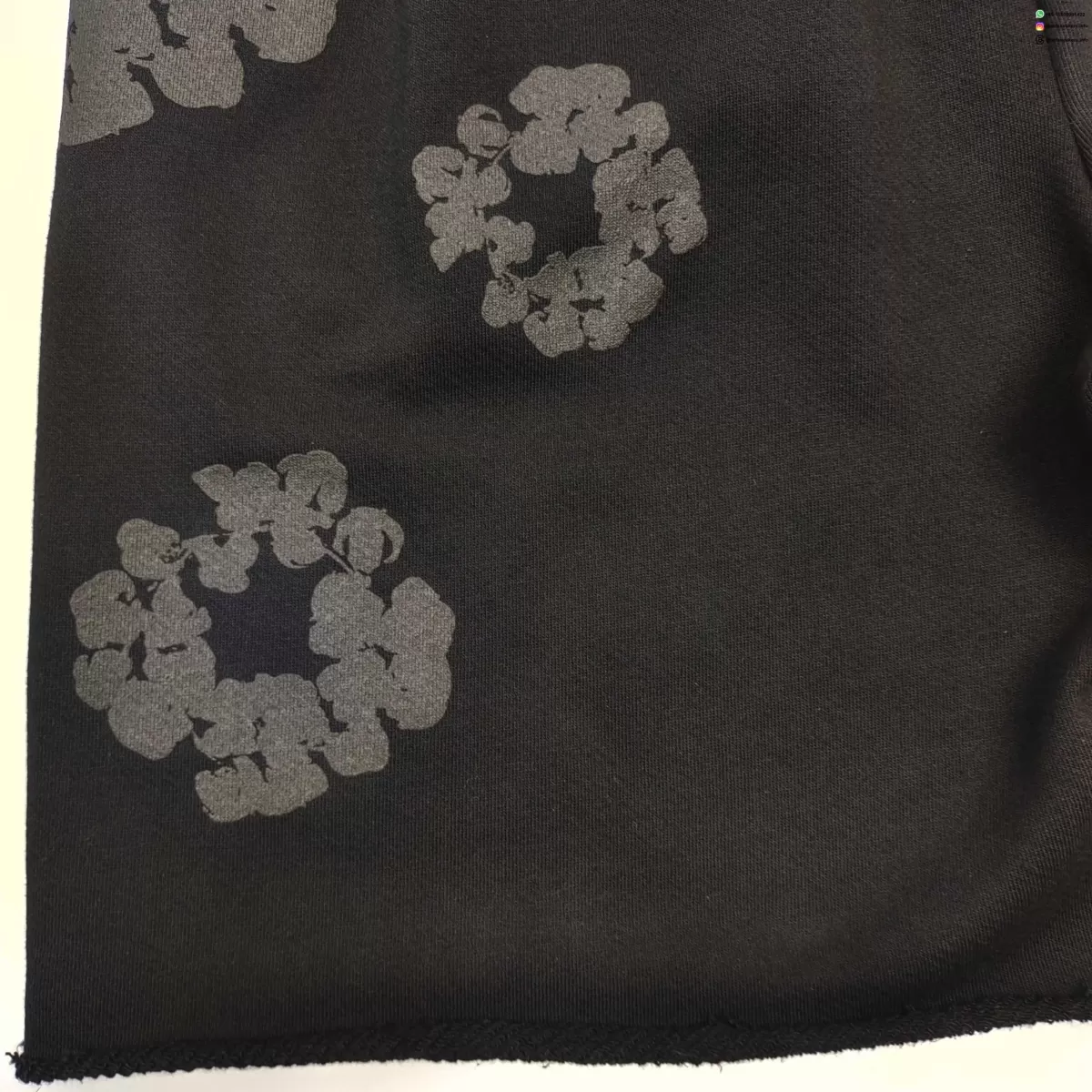 DENIM TEARS 25 Carbon Black Cotton Floral Shorts