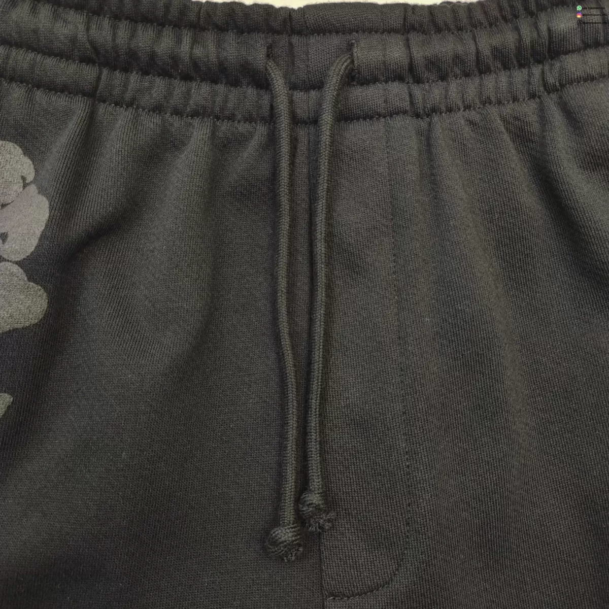 DENIM TEARS 25 Carbon Black Cotton Floral Shorts