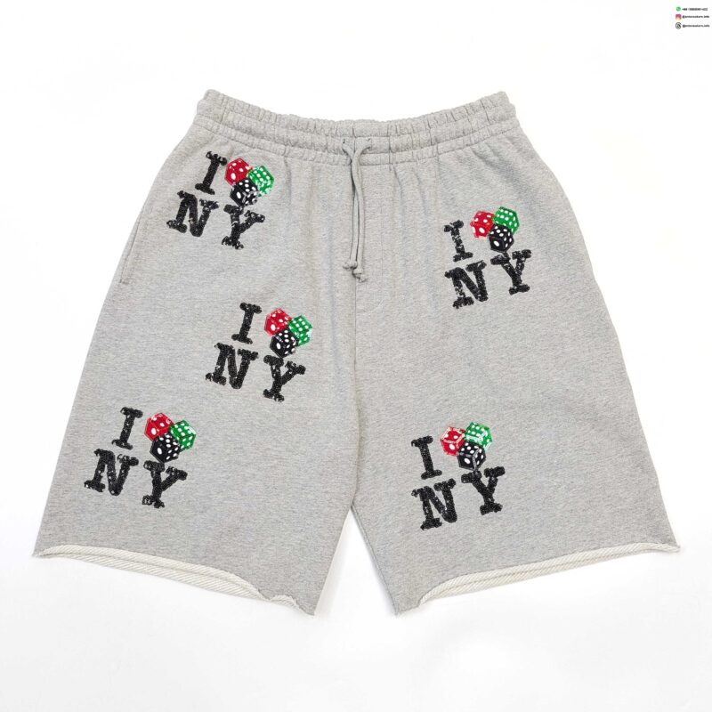 DENIM TEARS Beaded NY Gray Shorts