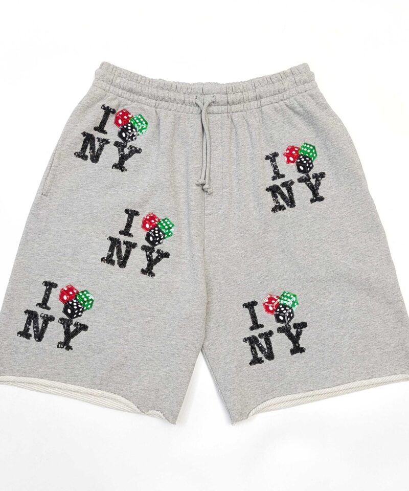 DENIM TEARS Beaded NY Gray Shorts