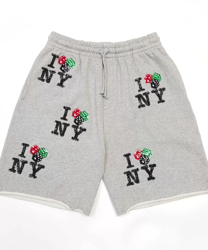 DENIM TEARS Beaded NY Gray Shorts Streetwear Running Shoes