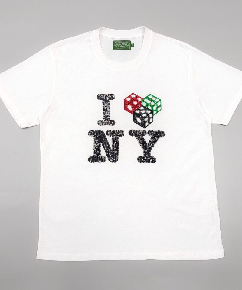 DENIM TEARS Beaded NY White Tee