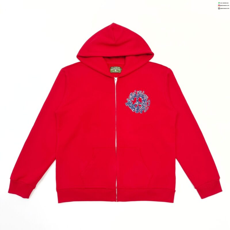 DENIM TEARS Blue & White DU Red Zip Hoodie