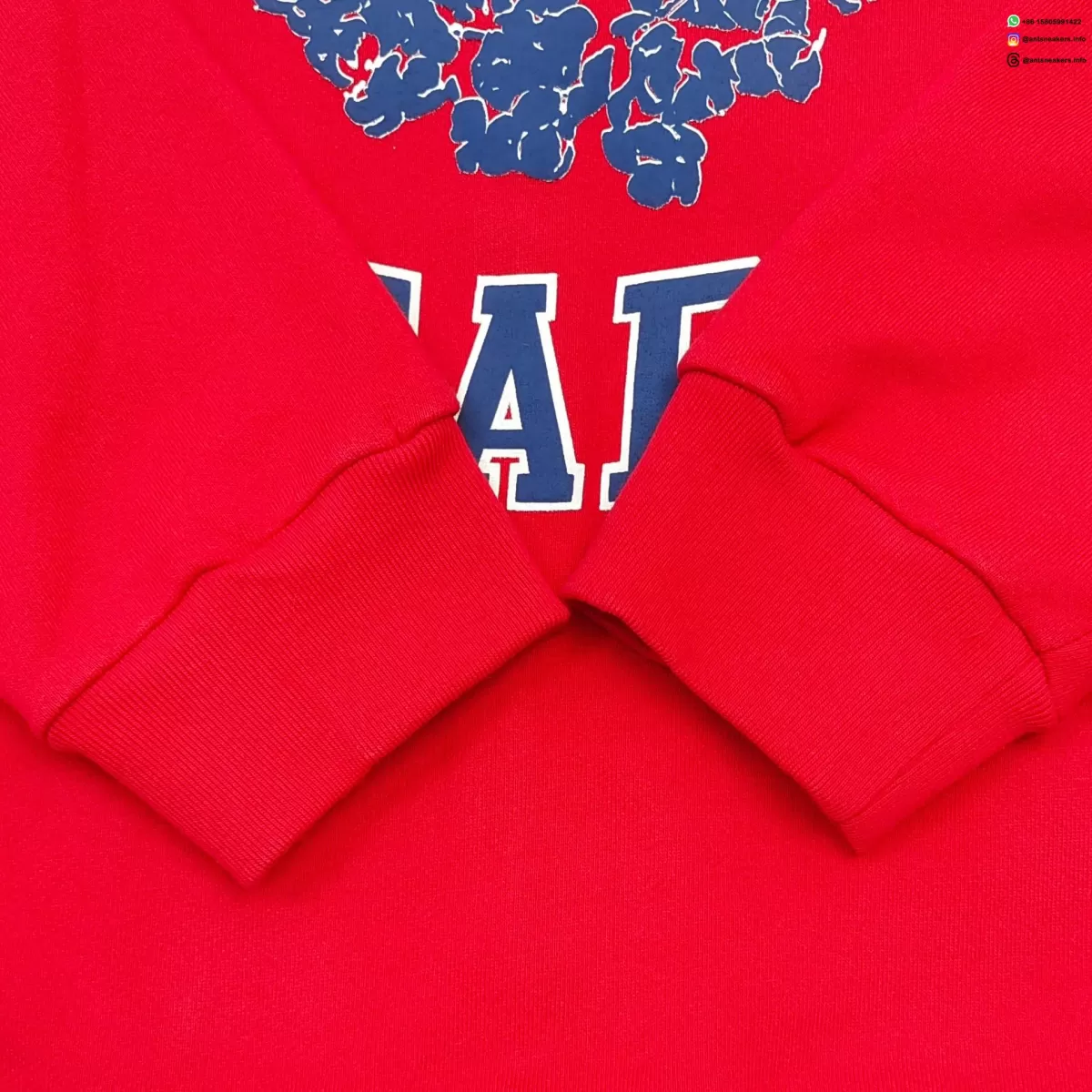 DENIM TEARS Blue & White DU Red Zip Hoodie Streetwear