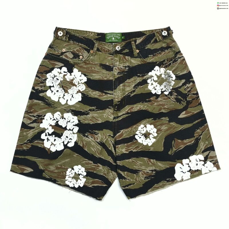 DENIM TEARS Camouflage Cotton Floral Work Shorts