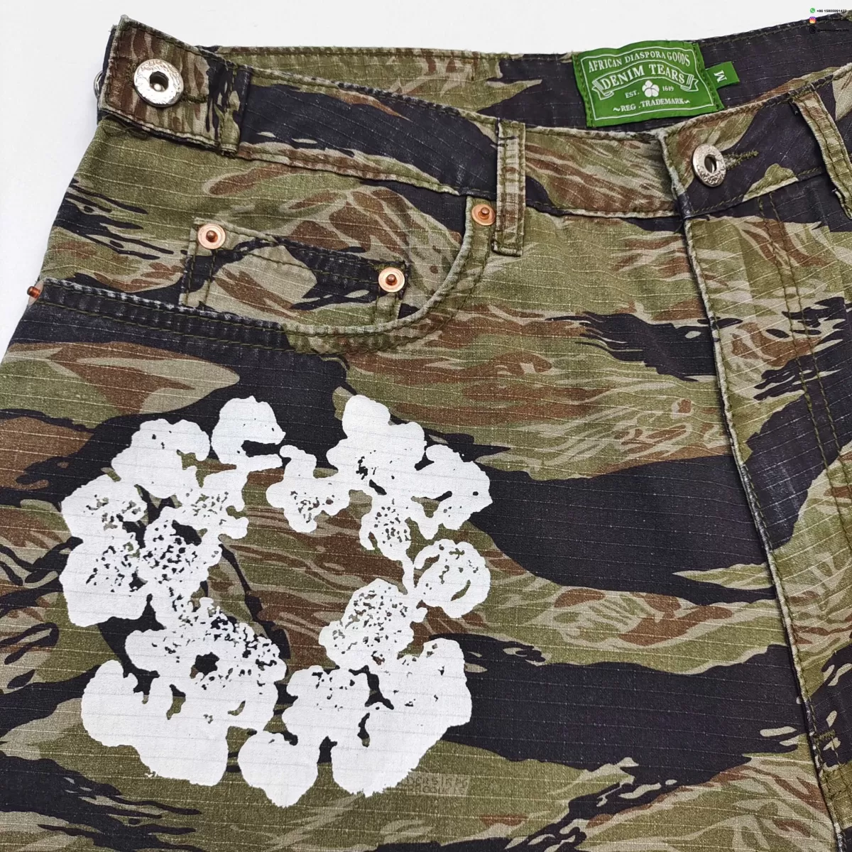 DENIM TEARS Camouflage Cotton Floral Work Shorts