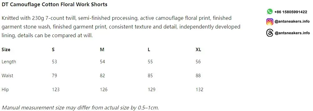DENIM TEARS Camouflage Cotton Floral Work Shorts