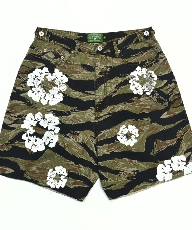 DENIM TEARS Camouflage Cotton Floral Work Shorts
