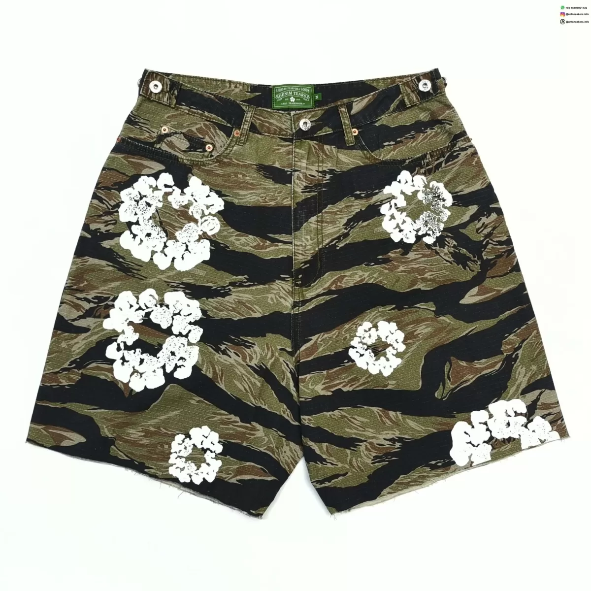 DENIM TEARS Camouflage Cotton Floral Work Shorts