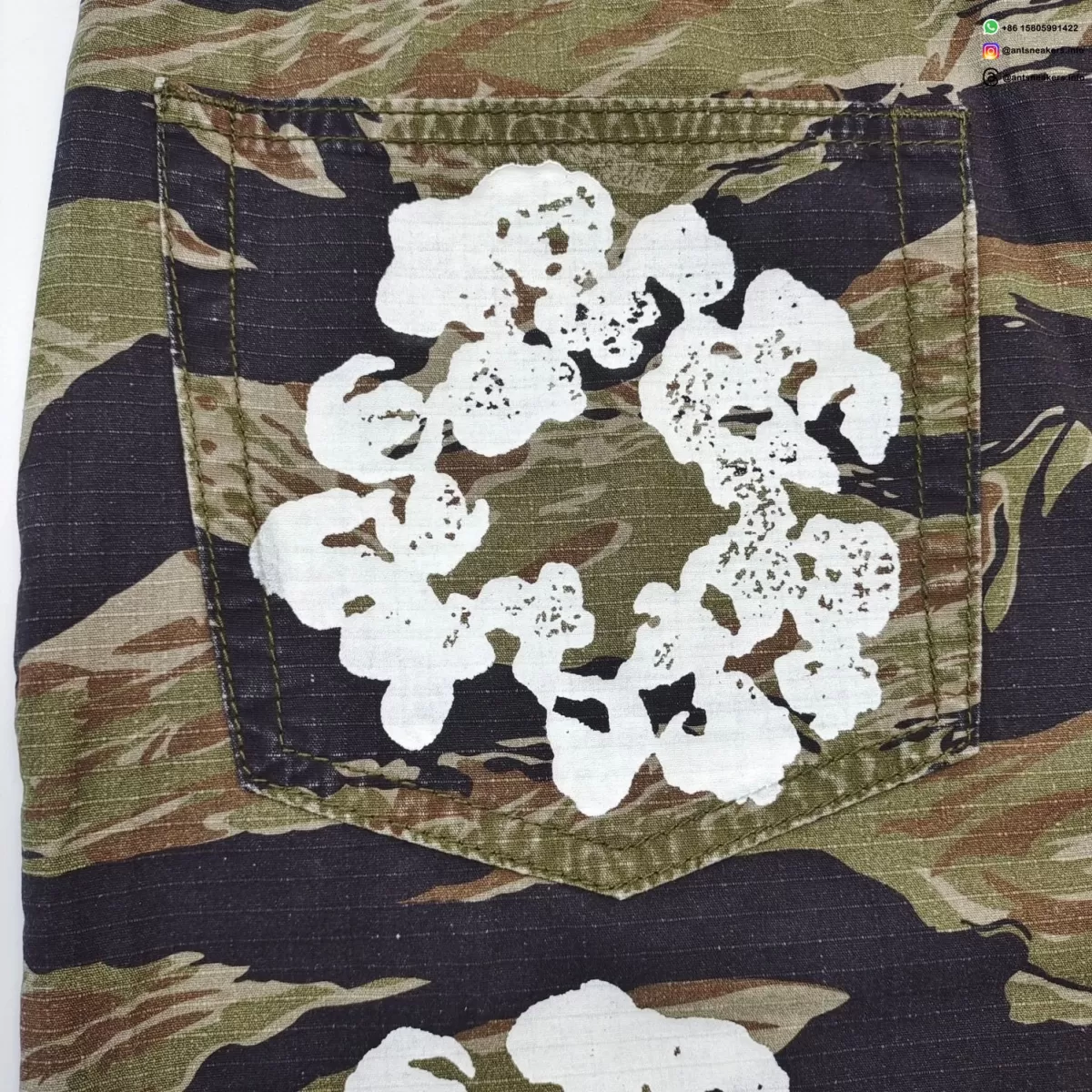 DENIM TEARS Camouflage Cotton Floral Work Shorts