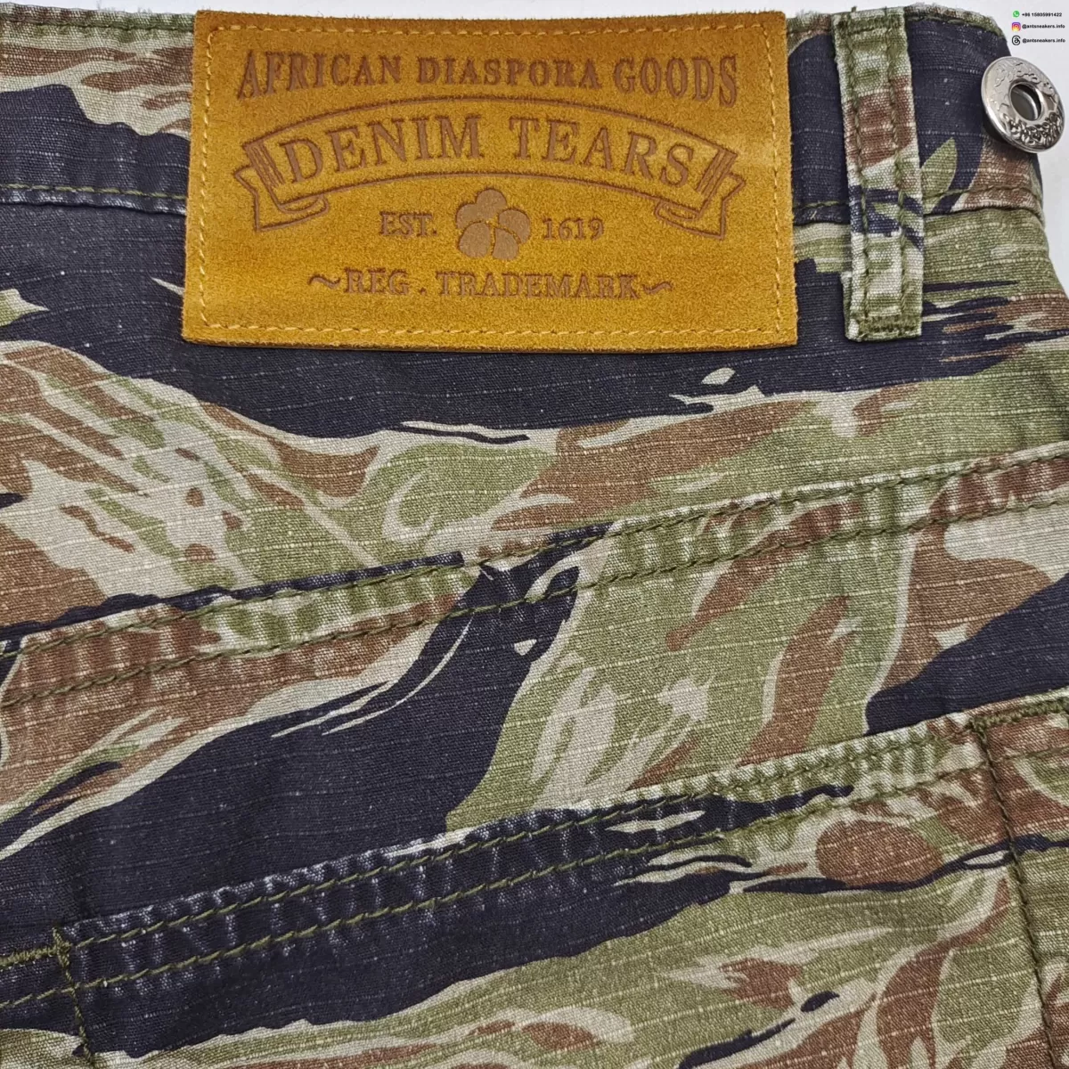 DENIM TEARS Camouflage Cotton Floral Work Shorts