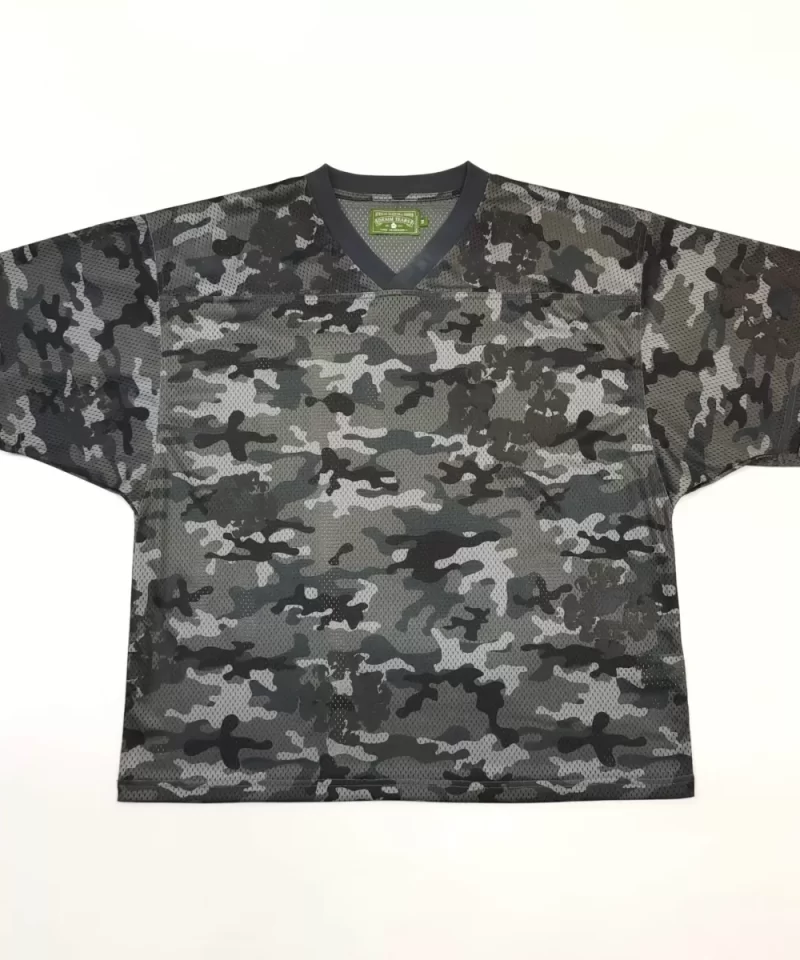 DENIM TEARS Dark Gray Camo Mesh Tee Streetwear