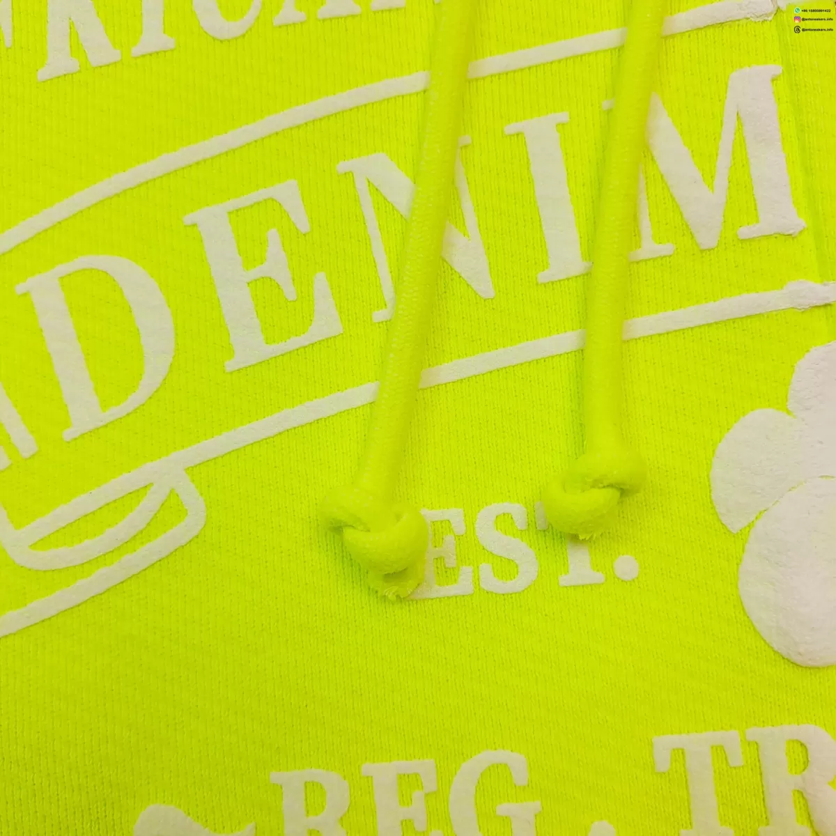 DENIM TEARS Fluorescent Green ADG Zip Hoodie Streetwear