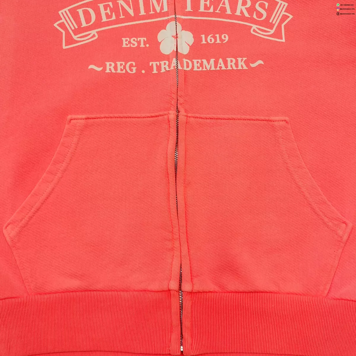 DENIM TEARS Fluorescent Orange ADG Zip Hoodie