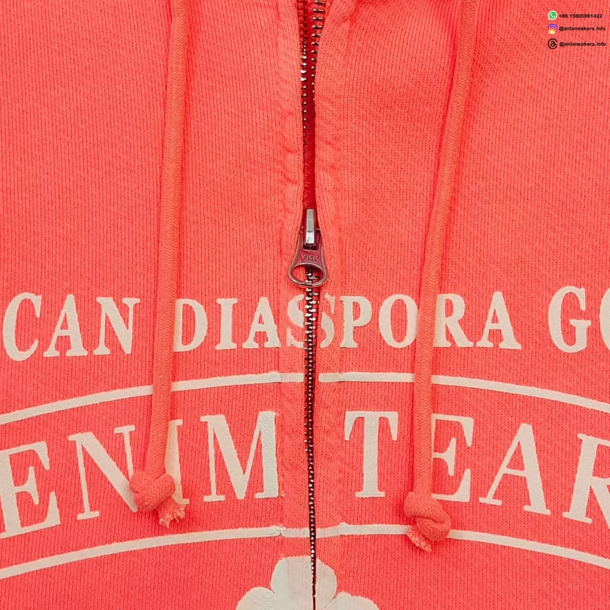 DENIM TEARS Fluorescent Orange ADG Zip Hoodie
