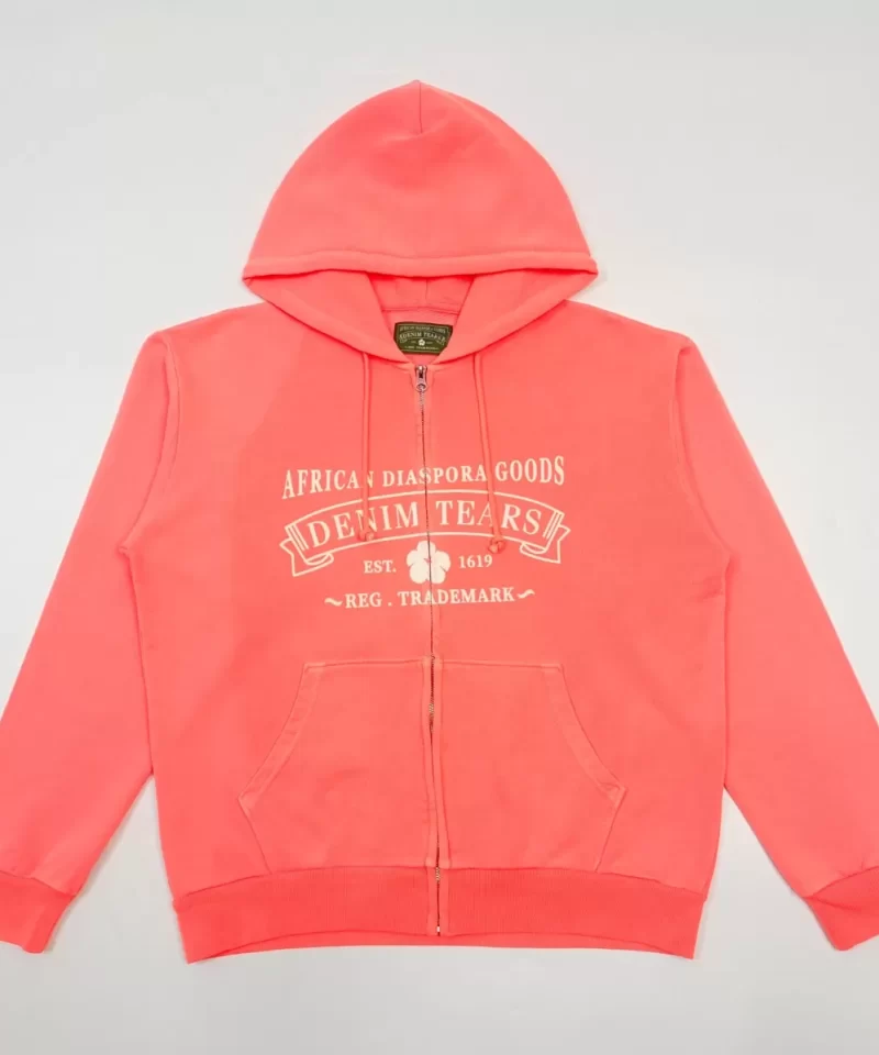 DENIM TEARS Fluorescent Orange ADG Zip Hoodie
