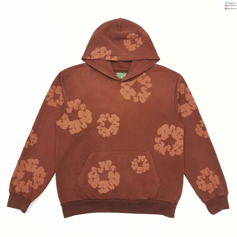 DENIM TEARS Mainline Floral Mono Brown Hoodie