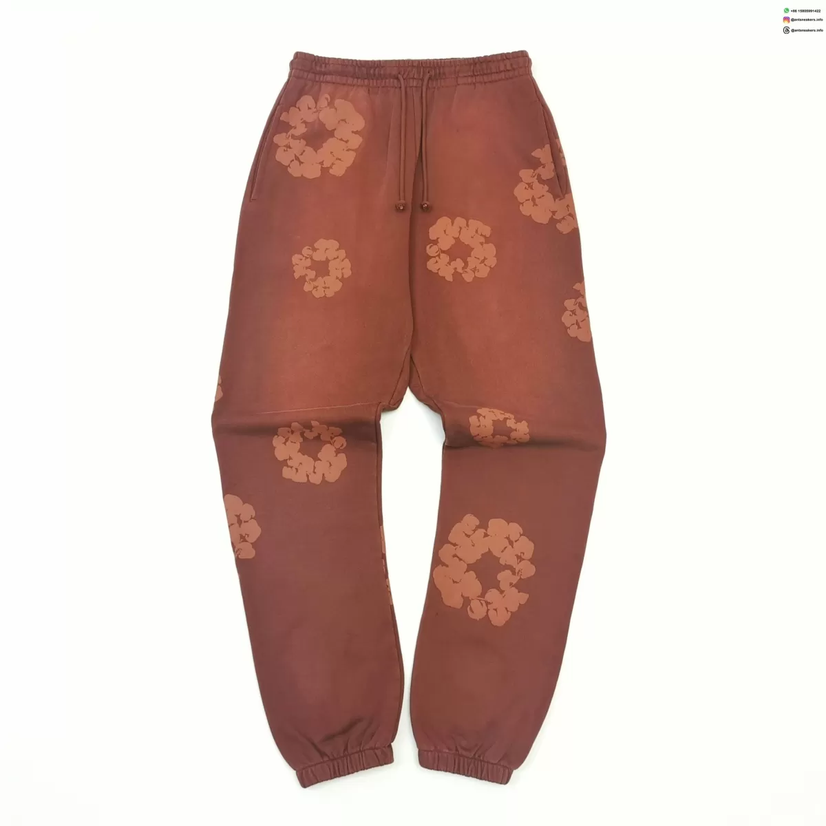 DENIM TEARS Mainline Floral Mono Brown Sweatpants