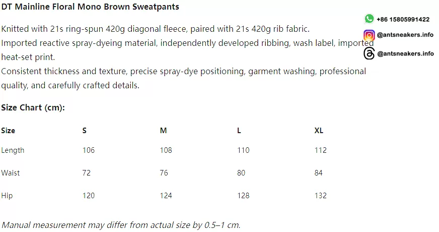 DENIM TEARS Mainline Floral Mono Brown Sweatpants