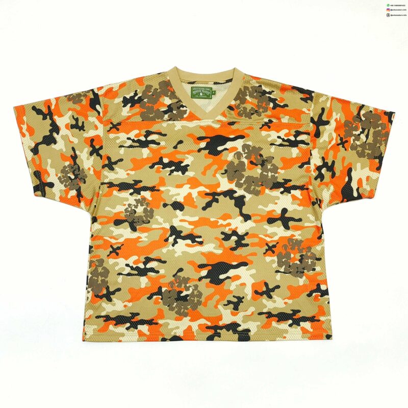 DENIM TEARS Orange Camo Mesh Tee