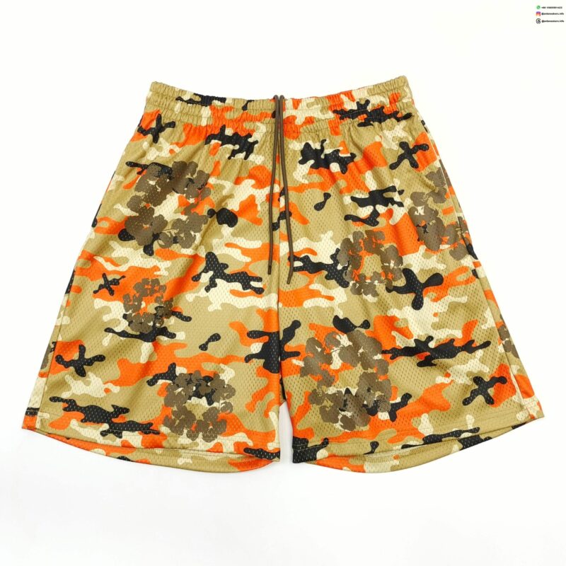 DENIM TEARS Orange Camouflage Mesh Shorts