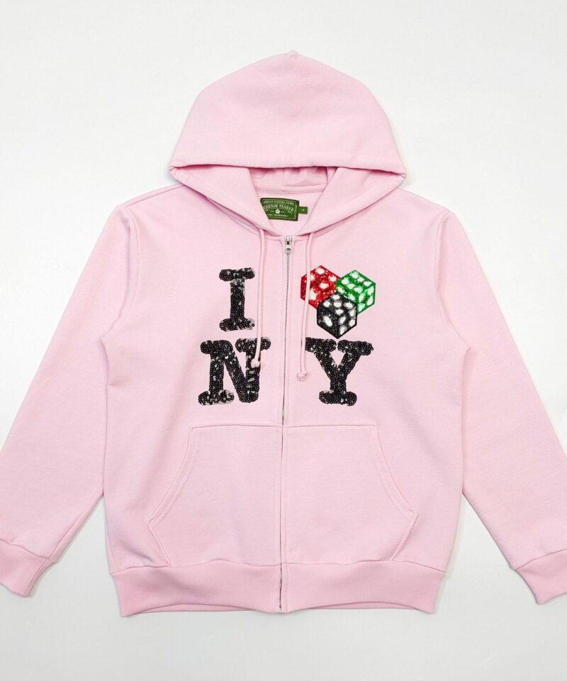 DENIM TEARS Pink NY Zipper Hoodie
